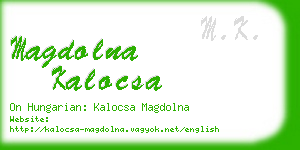 magdolna kalocsa business card